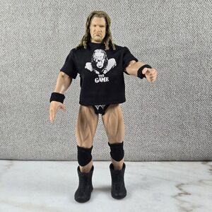 WWE Triple H "The Game" Long Hair & Iconic Face Logo Shirt Jakks Aggression